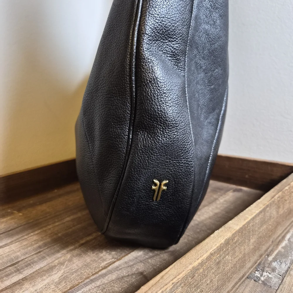 Frye Jackie Black And Brown Leather Hobo Bag - Picture 3 of 10